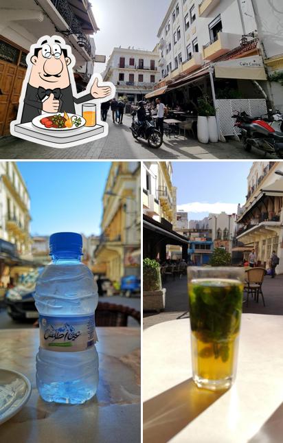 La nourriture et extérieur du restaurant