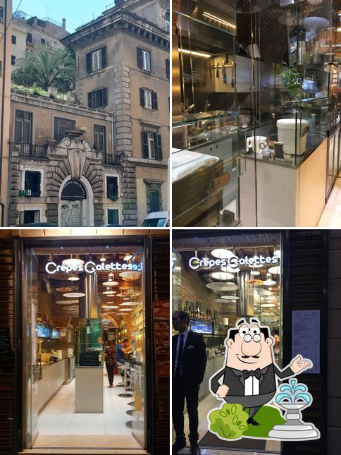 Goditi la vista dall'area esterna di Crêpes Galettes