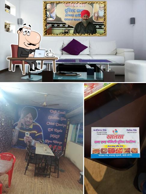 This is the picture showing interior and food at Khalsa Dhaba & Family Restaurant