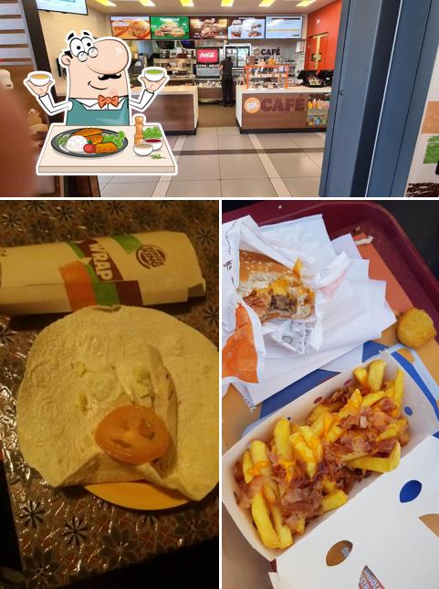 Tra le diverse cose da Burger King si possono trovare la cibo e interni