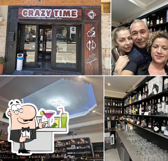 Questa è la immagine che presenta la bancone da bar e interni di Crazy Time