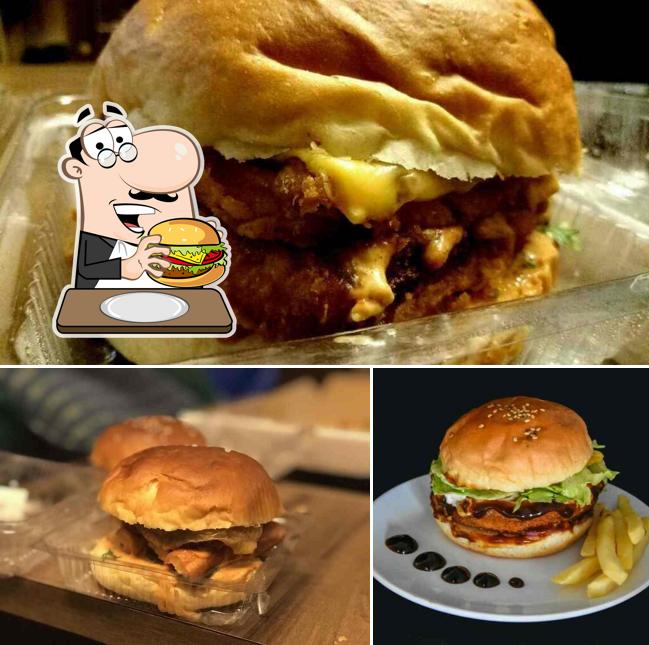 Order a burger at 90's Boy Pizza