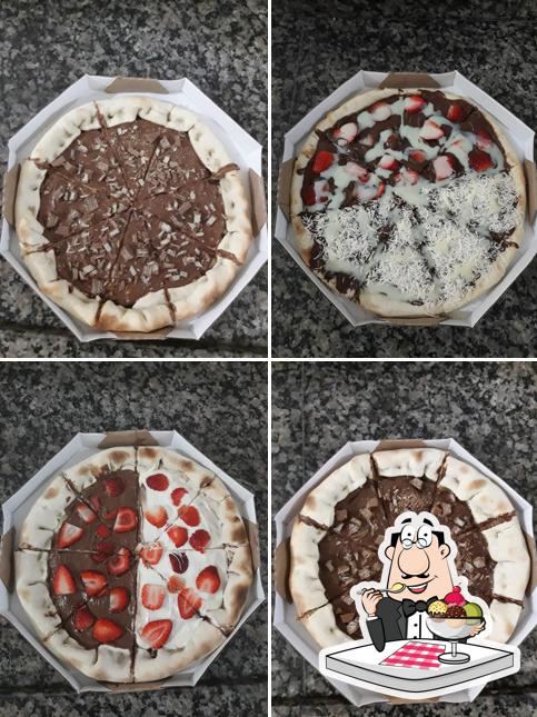 Alzira Pizzaria provê uma variedade de pratos doces