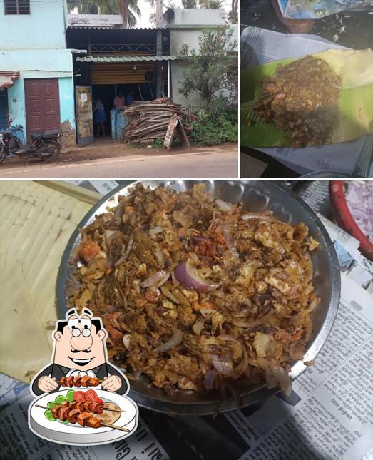 The image of food and exterior at Hotel Friends