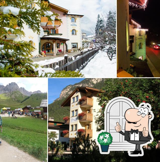Puoi goderti l'aria fresca da seduto all'esterno di Hotel Genzianella Val di Fiemme Trentino