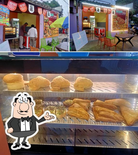 The image of interior and exterior at Papas Food