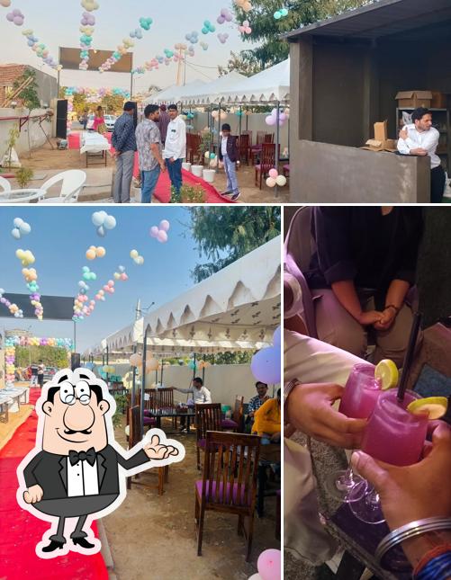 Check out the image displaying interior and food at RRR BAR & RESTRO