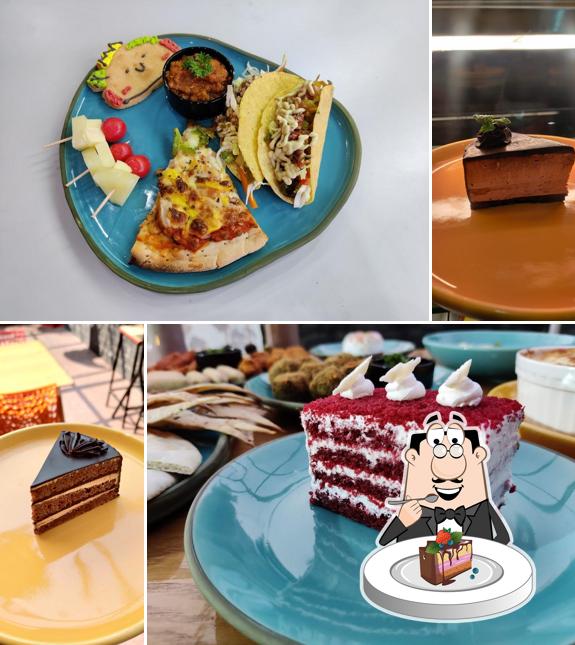 Chocolate cake at Comics & Brics Cafe