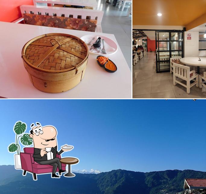 Take a seat at one of the tables at Shuffle Momos