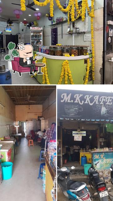 The interior of MK Cafe tirupathi