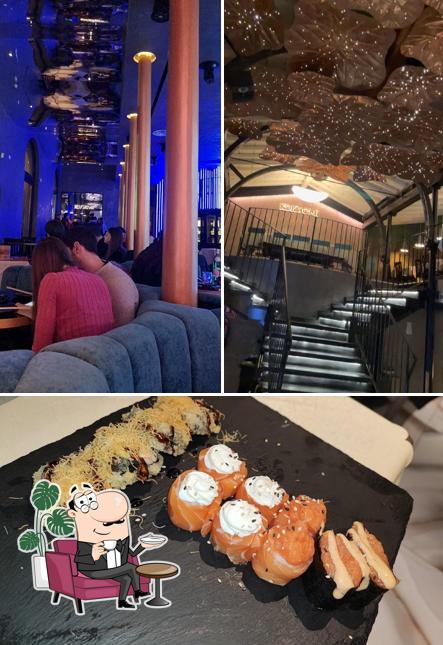 Dai un’occhiata alla immagine che mostra la interni e cibo di Kokkomi Sushi Restaurant