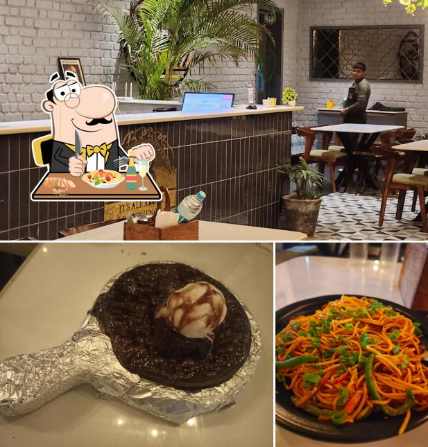 Check out the photo showing food and interior at H3 Cafe