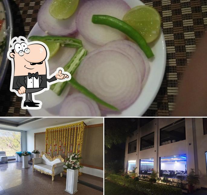 This is the image depicting interior and food at Aishwarya Resort and Restaurant