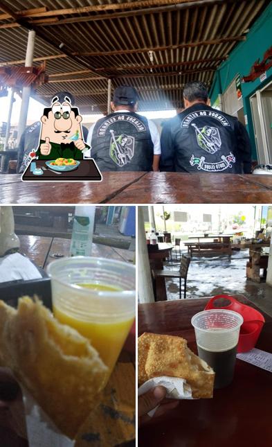 A imagem da comida e balcão de bar no Garapastel