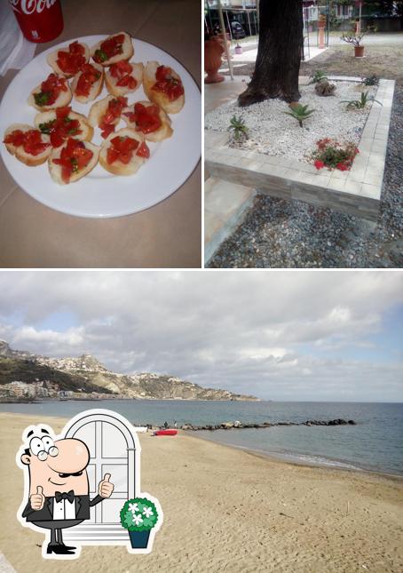 La esterno e cibo del ristorante