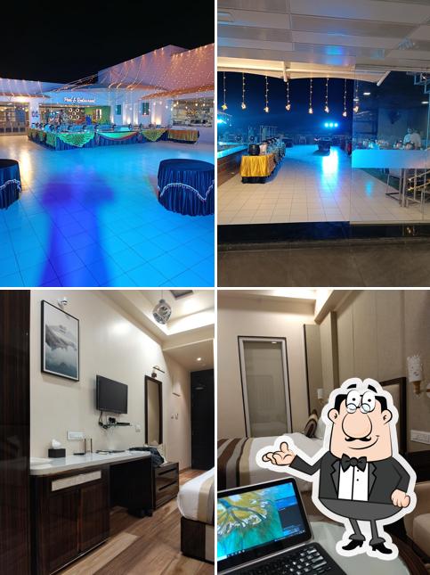 Take a seat at one of the tables at Hotel Grand Kaushalya