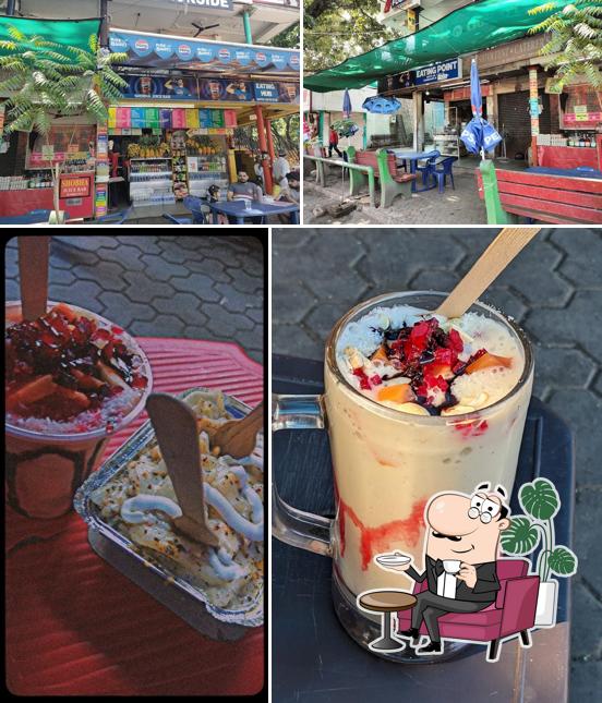 Take a look at the picture displaying interior and food at Shobha Juice Bar