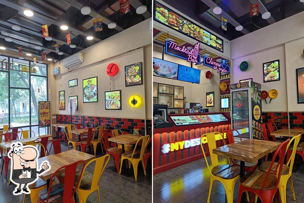 Take a seat at one of the tables at Wow! Momo