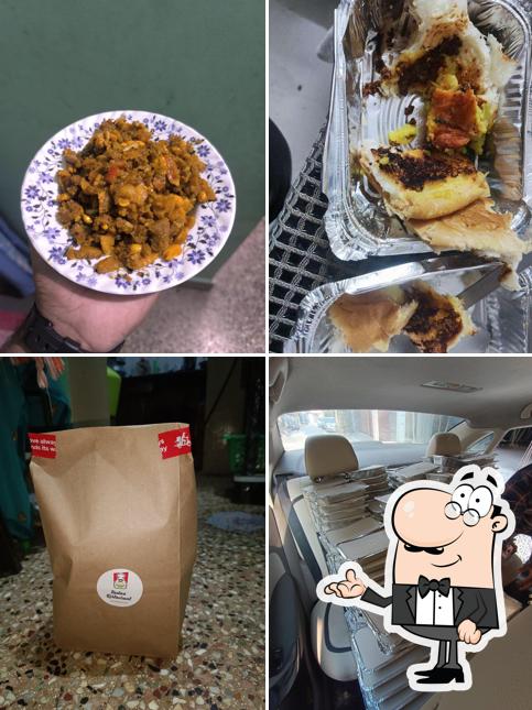 The restaurant's interior and food The restaurant's interior and food