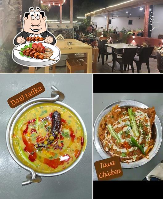 This is the picture showing food and interior at BYOB Raj restaurant