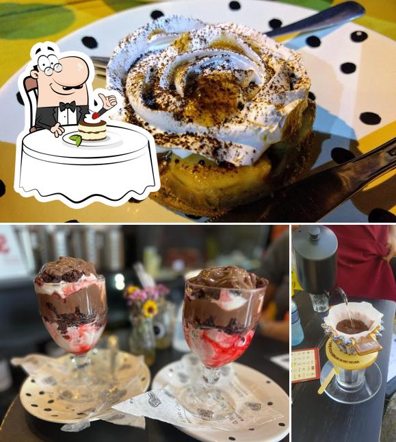 A Vida é Bela café provê uma seleção de sobremesas