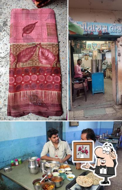 Among different things one can find interior and food at Bapa sitaram loj
