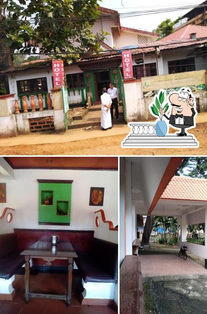 The restaurant's exterior and interior