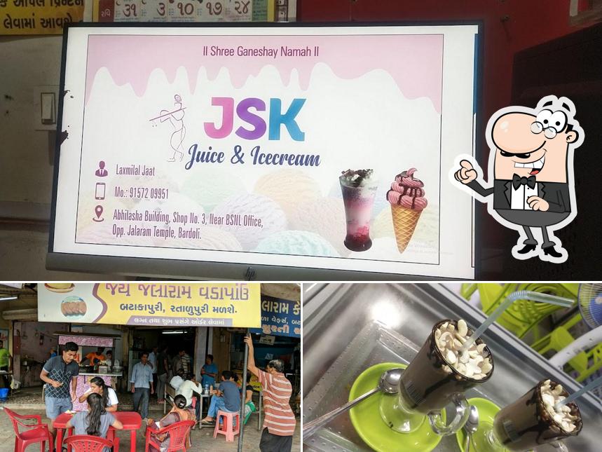 The image of Jalaram Vadapav’s interior and food