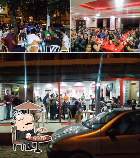 Esta é a ilustração mostrando exterior e interior no Esquinão do Lanche