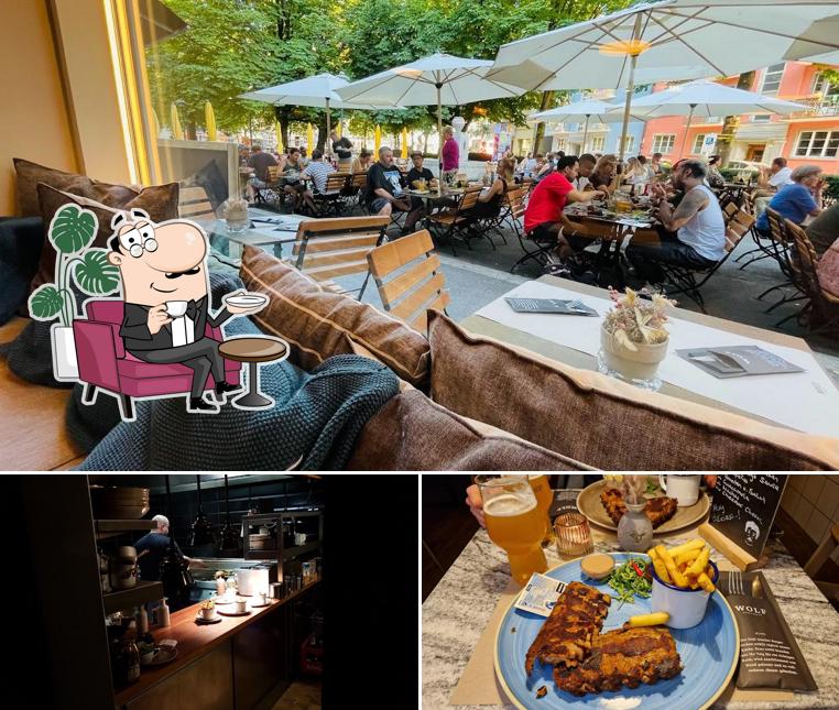 Gli interni di Wolf Burger & Steak Bar