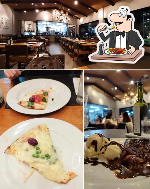 A ilustração do SalaVip’s comida e interior