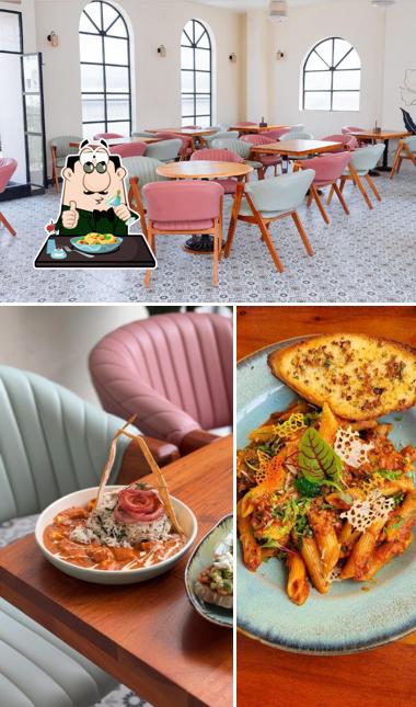 The photo of Amoroso’s food and interior