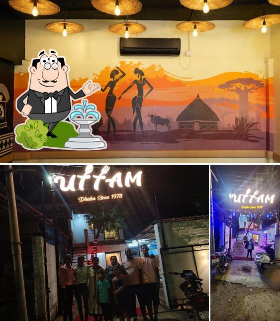 The picture of exterior and interior at Uttam dhaba Since 1978