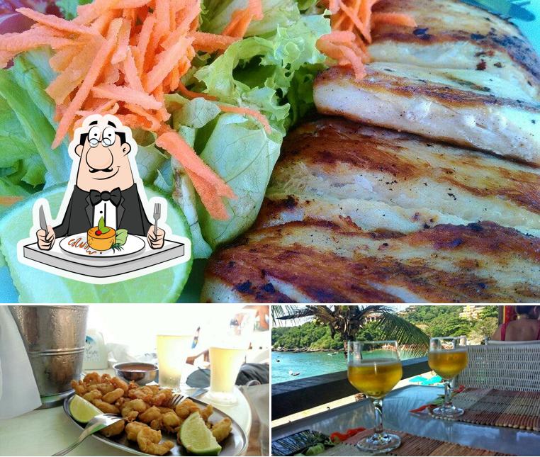 Confira a ilustração apresentando comida e cerveja no Beach club La Plage