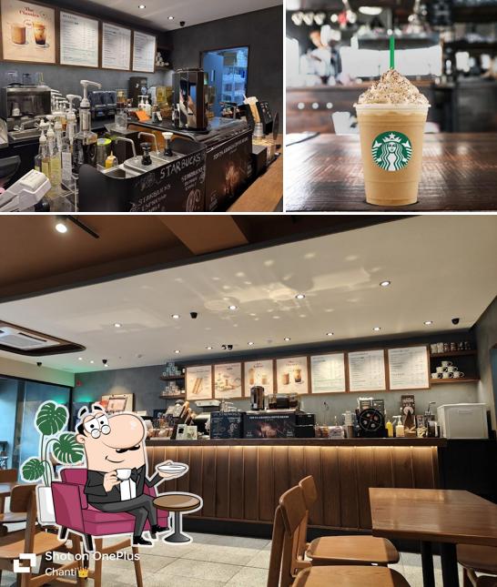 The interior of Starbucks