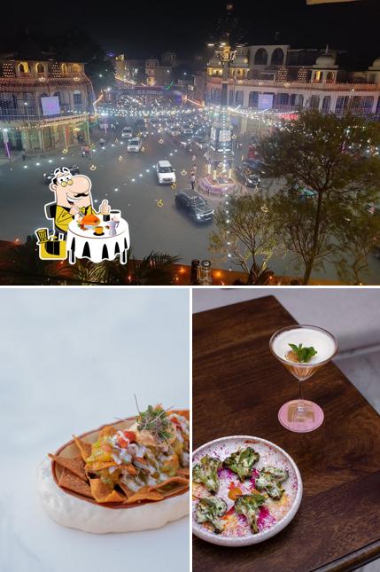 The image of food and exterior at Paro - Modern India Bar