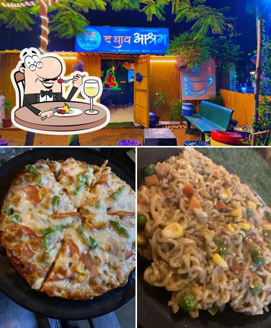 The image of food and interior at The Chai Ashram