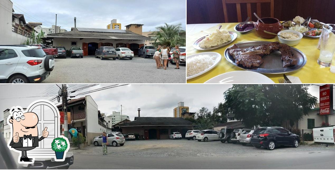 A ilustração do Churrascaria Rio Branco’s exterior e interior