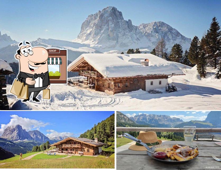 La esterno e cibo del ristorante