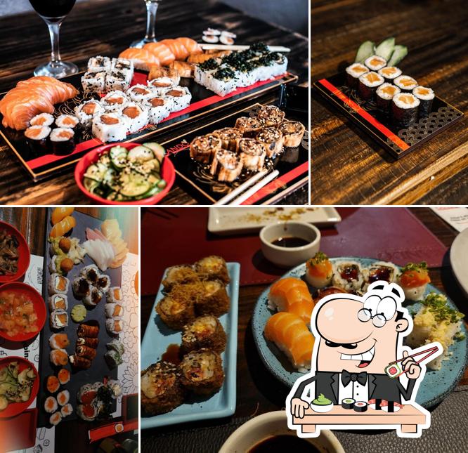 Escolha diferentes opções de sushi