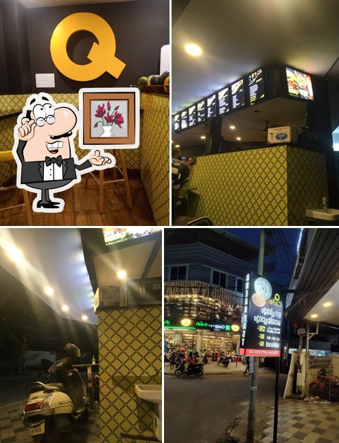 The image of interior and exterior at Qcafe