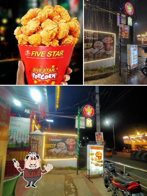 Among various things one can find food and exterior at Five Star Chicken
