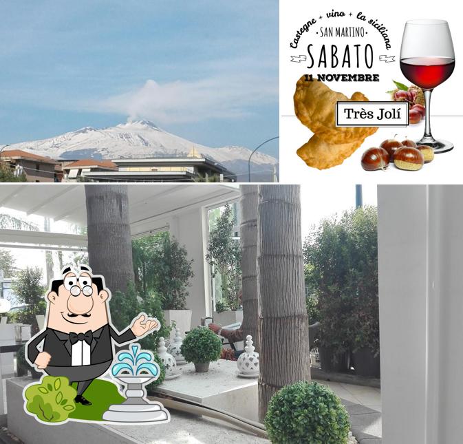 Tra le diverse cose da Bar Très Joli si possono trovare la esterno e vino