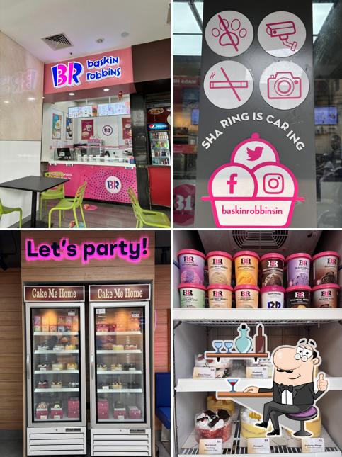 The interior of Baskin Robbins