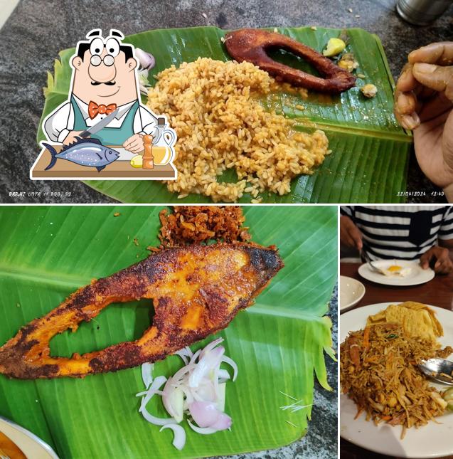 Grilled salmon at Apoorva Fish Land