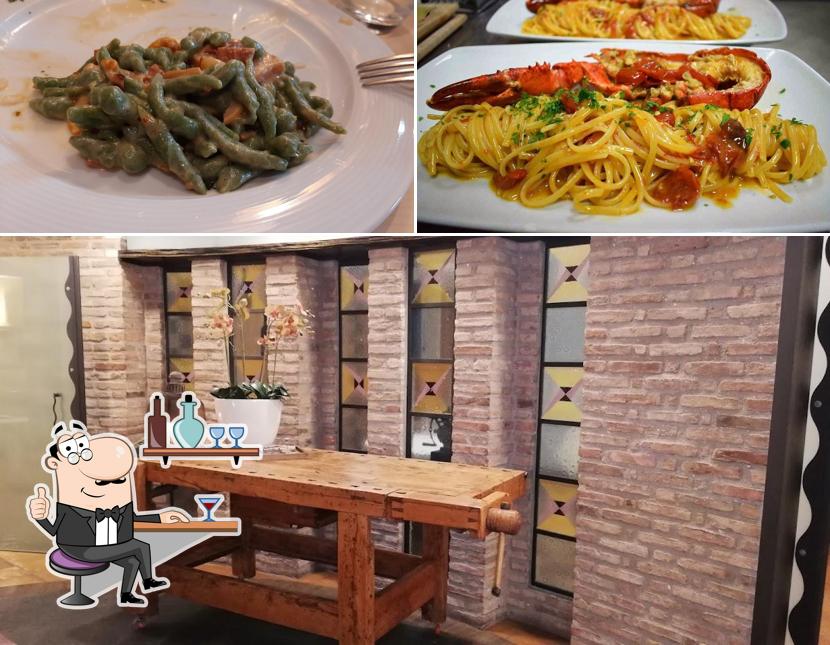 La interni e cibo del ristorante