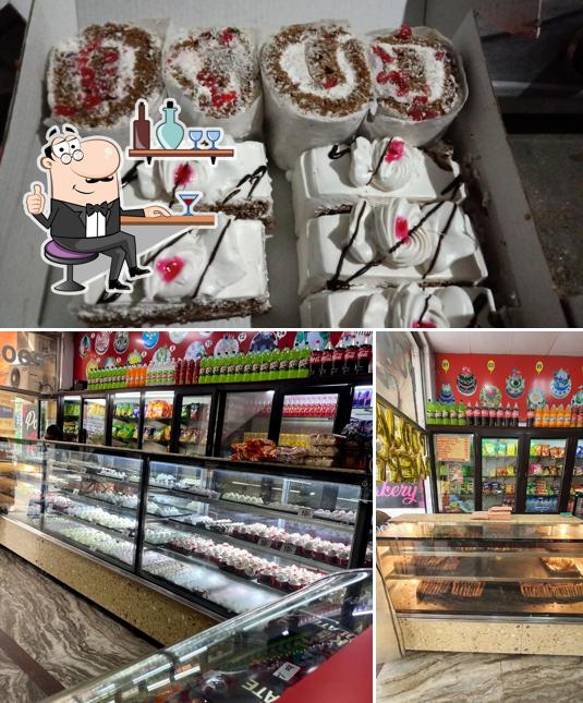 Among various things one can find interior and food at Pooja Bakery