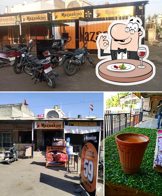The photo of food and exterior at Mazaakoo Cafe