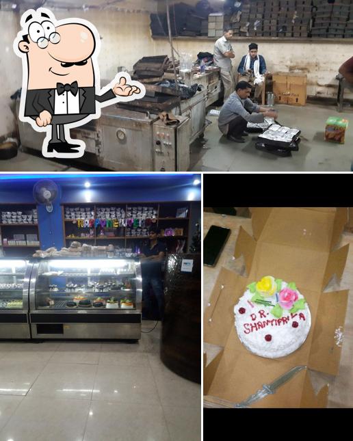 This is the picture showing interior and food at Venus Bakery