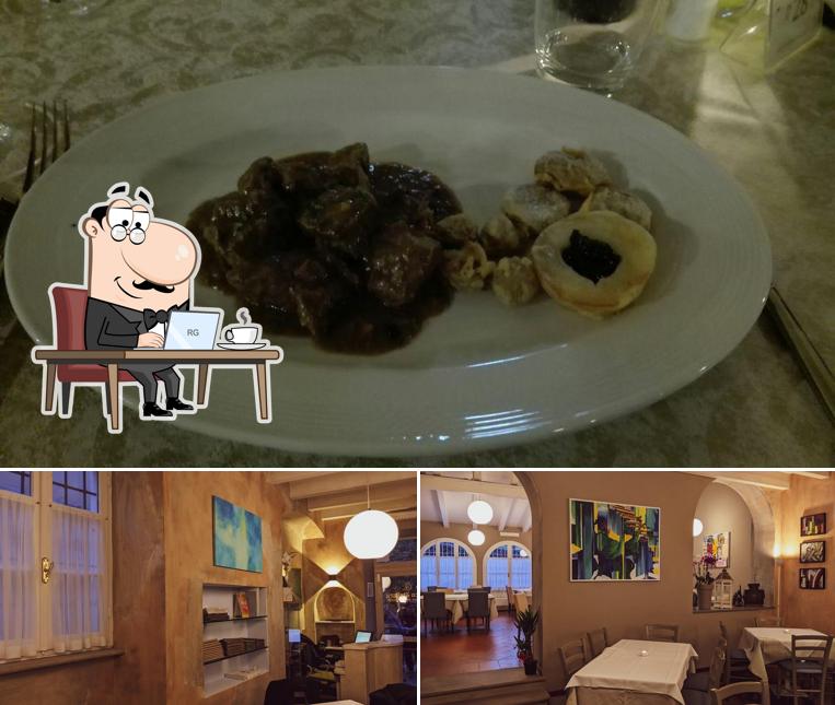 Tra le varie cose da Hotel Antica Stallera si possono trovare la interni e cibo